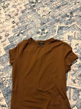 SHEIN Brown Crewneck Tee